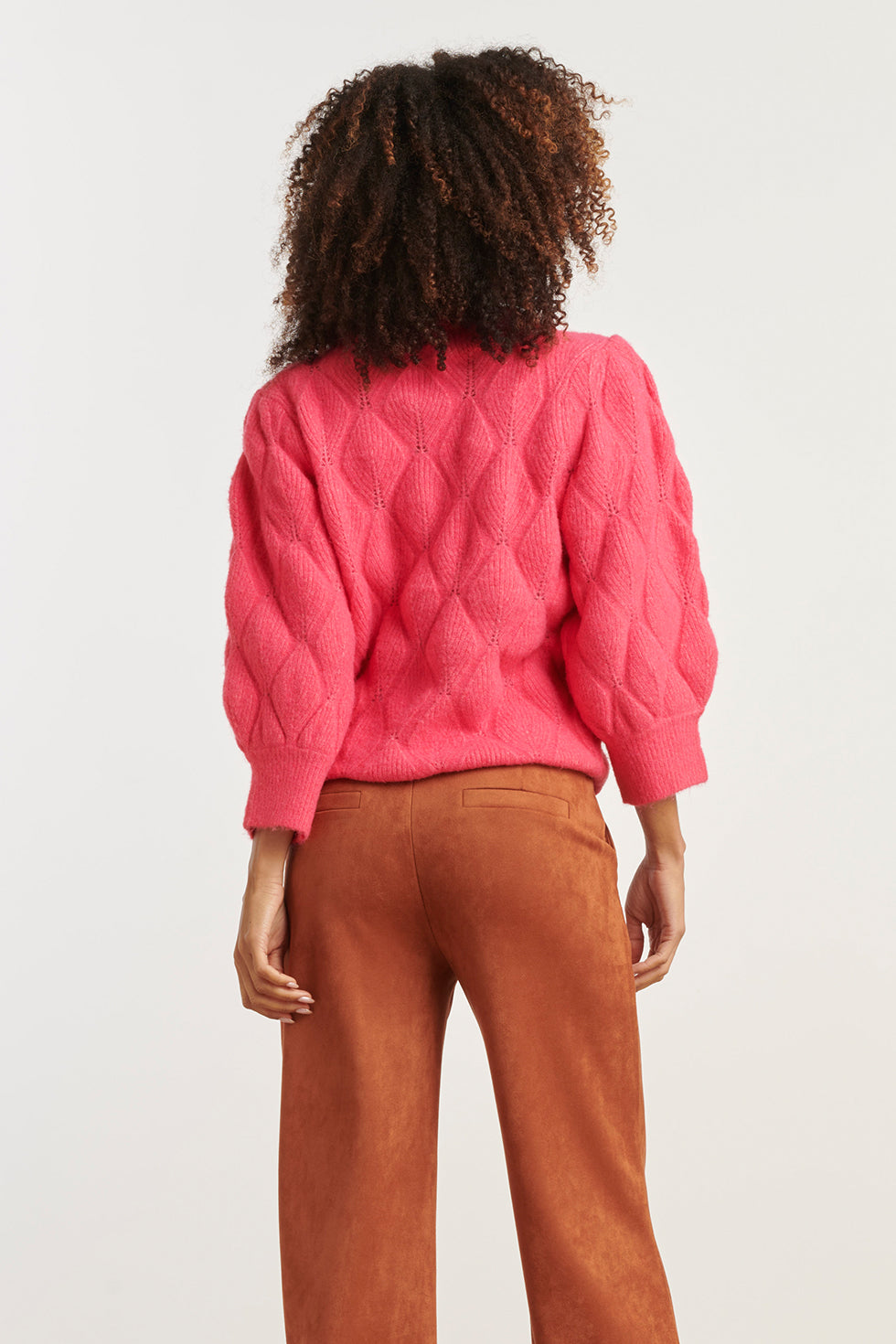 25500 Smashed Lemon Gebreide Losvallende Damestrui | Cerise