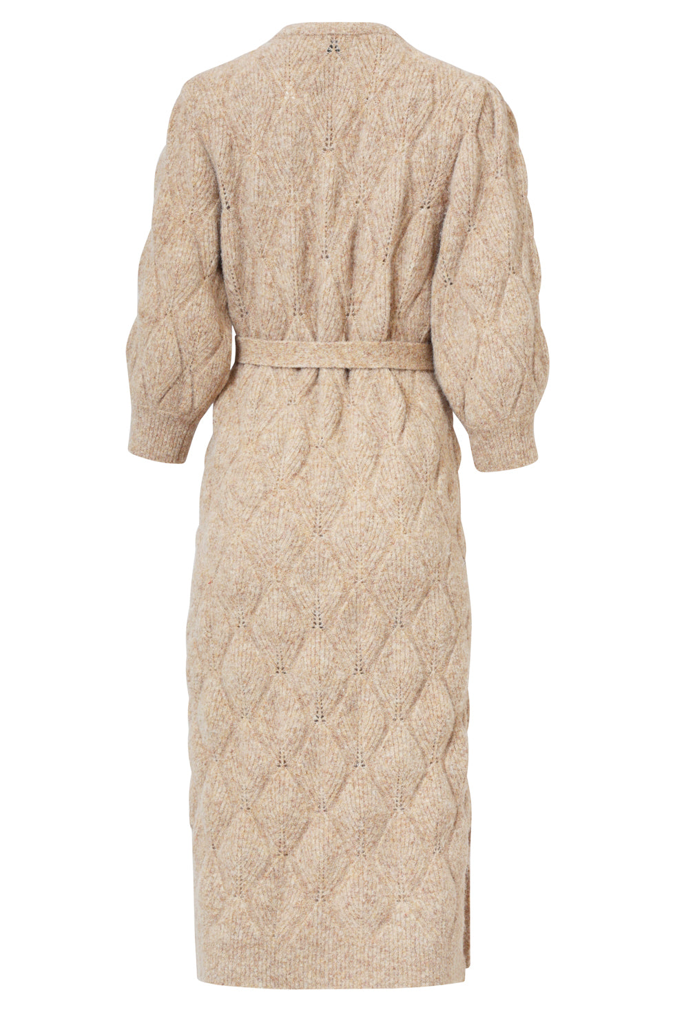 25501 Smashed Lemon Damesgebreide Midi Jurk | Camel