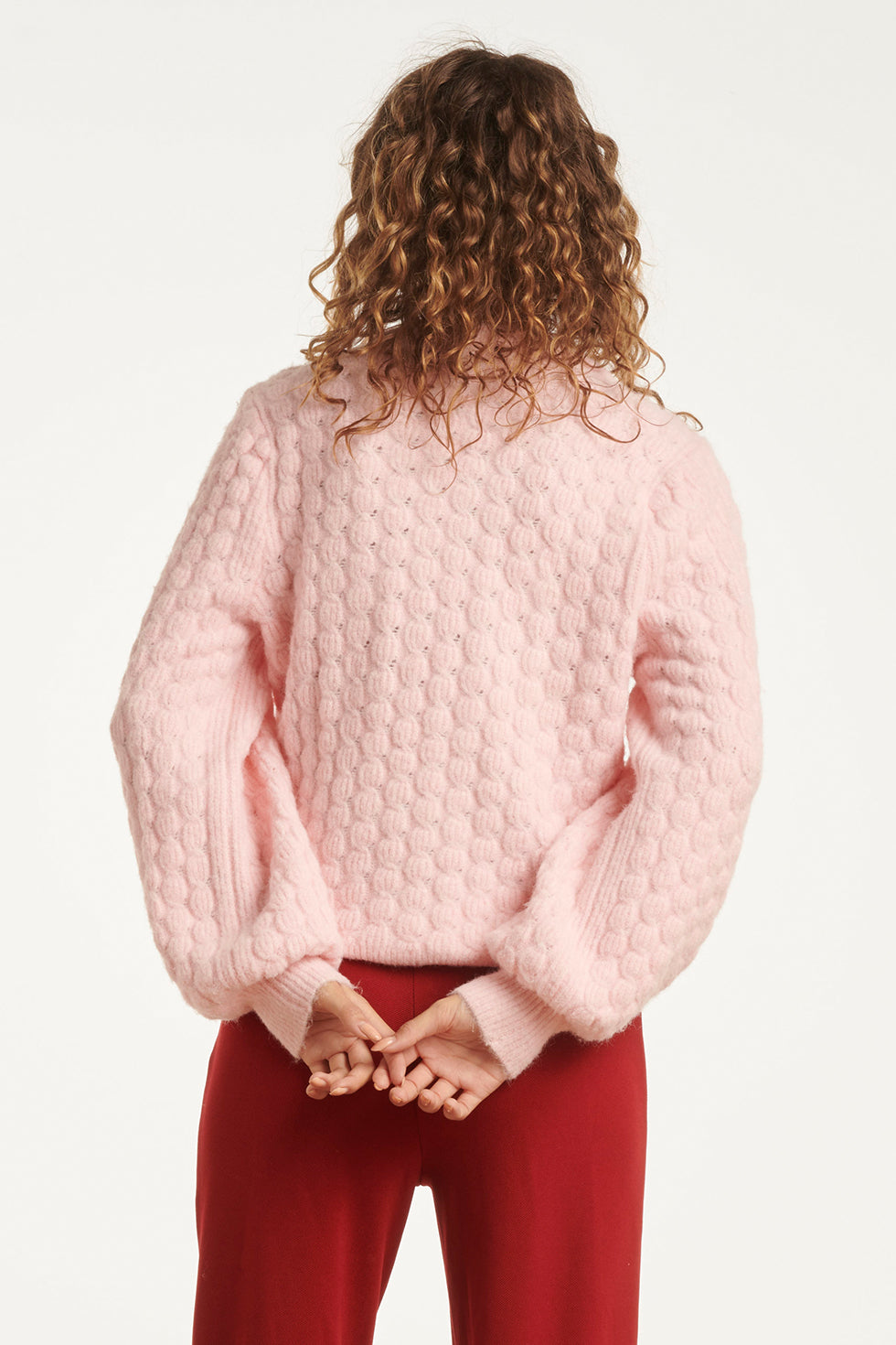 25502 Smashed Lemon Damesgebreide Vrouwelijke Losvallende Trui | Baby Pink