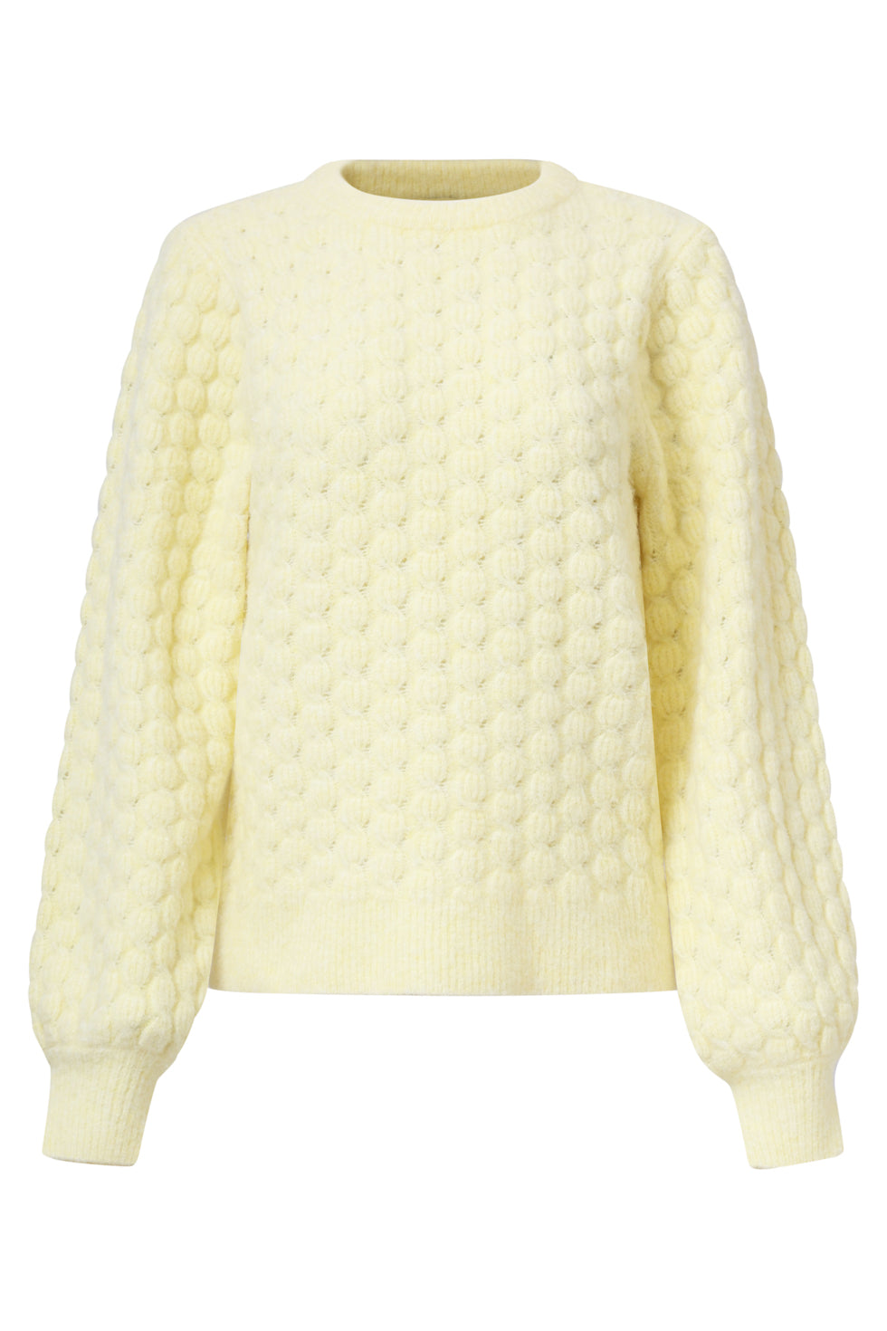 25502 Smashed Lemon Damesgebreide Vrouwelijke Losvallende Trui | Light Yellow