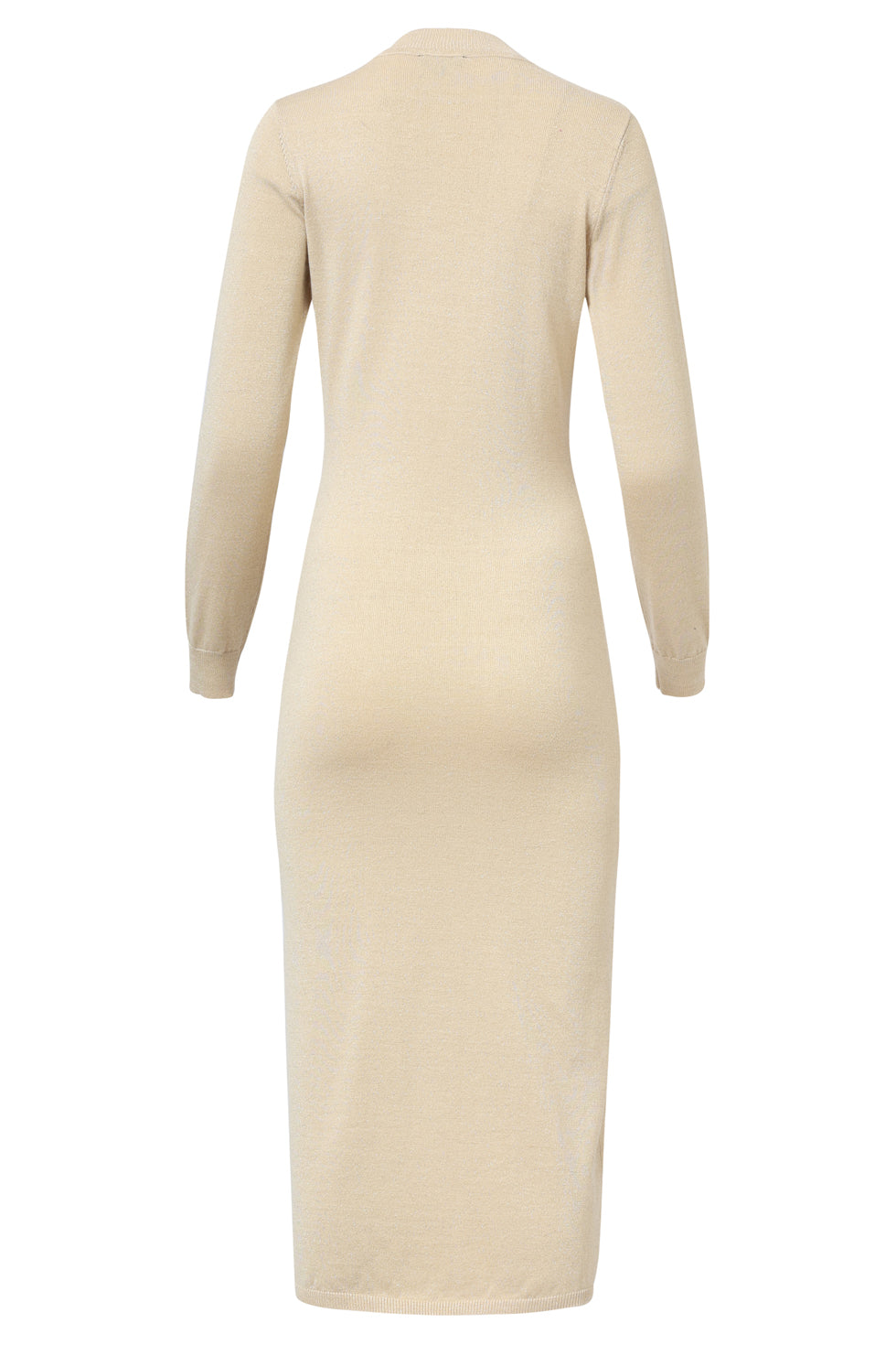 25503 Smashed Lemon Damesgebreide Jurk met Lurex | Sand