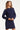 25507 Smashed Lemon Damesgestructureerd Gebreide Jurk | Navy