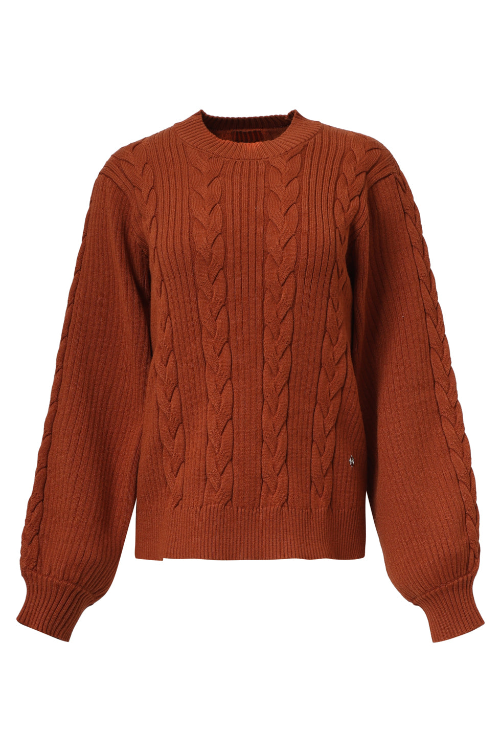 25508 Smashed Lemon Damesgestructureerd Gebreide Trui | Cognac