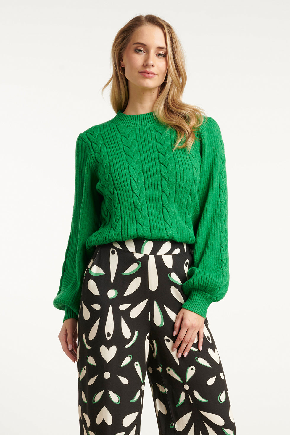 25508 Smashed Lemon Damesgestructureerd Gebreide Trui | Green