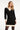 25512 Smashed Lemon Damescontrast Gebreide Jurk | Black - Off White