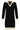 25512 Smashed Lemon Damescontrast Gebreide Jurk | Black - Off White