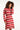 25527 Damesgebreide Jurk Zand Met Golfpatroon Pof... | Red - Pink