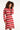 25527 Smashed Lemon Damesgebreide Jurk Zand met Golfpatroon Pof... | Red - Pink
