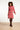 25527 Smashed Lemon Damesgebreide Jurk Zand met Golfpatroon Pof... | Red - Pink