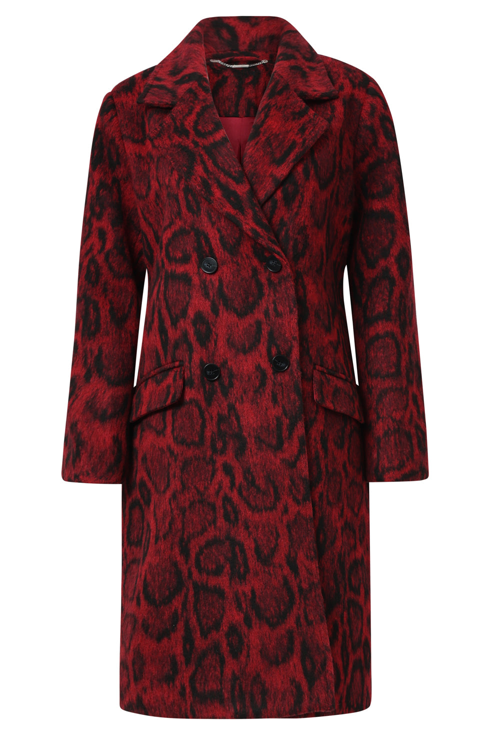 25540 DierenprInt Jas in Rood Met Zwart | Red - Black