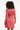 25590 Stretchstof Lippenprint Jurk in Rood en Roze | Red - Pink
