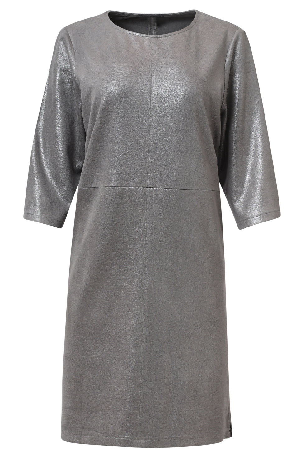 25601 Dameslosvallende Metallic Jurk | Silver Grey