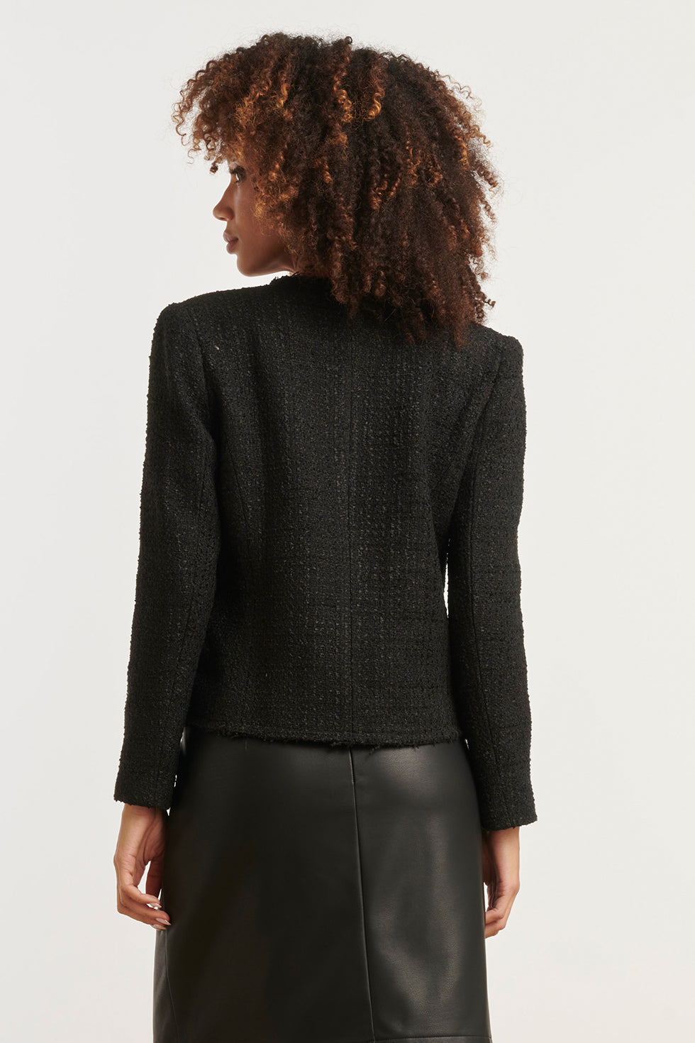 25609 Zwart Tweed Jasje | Black