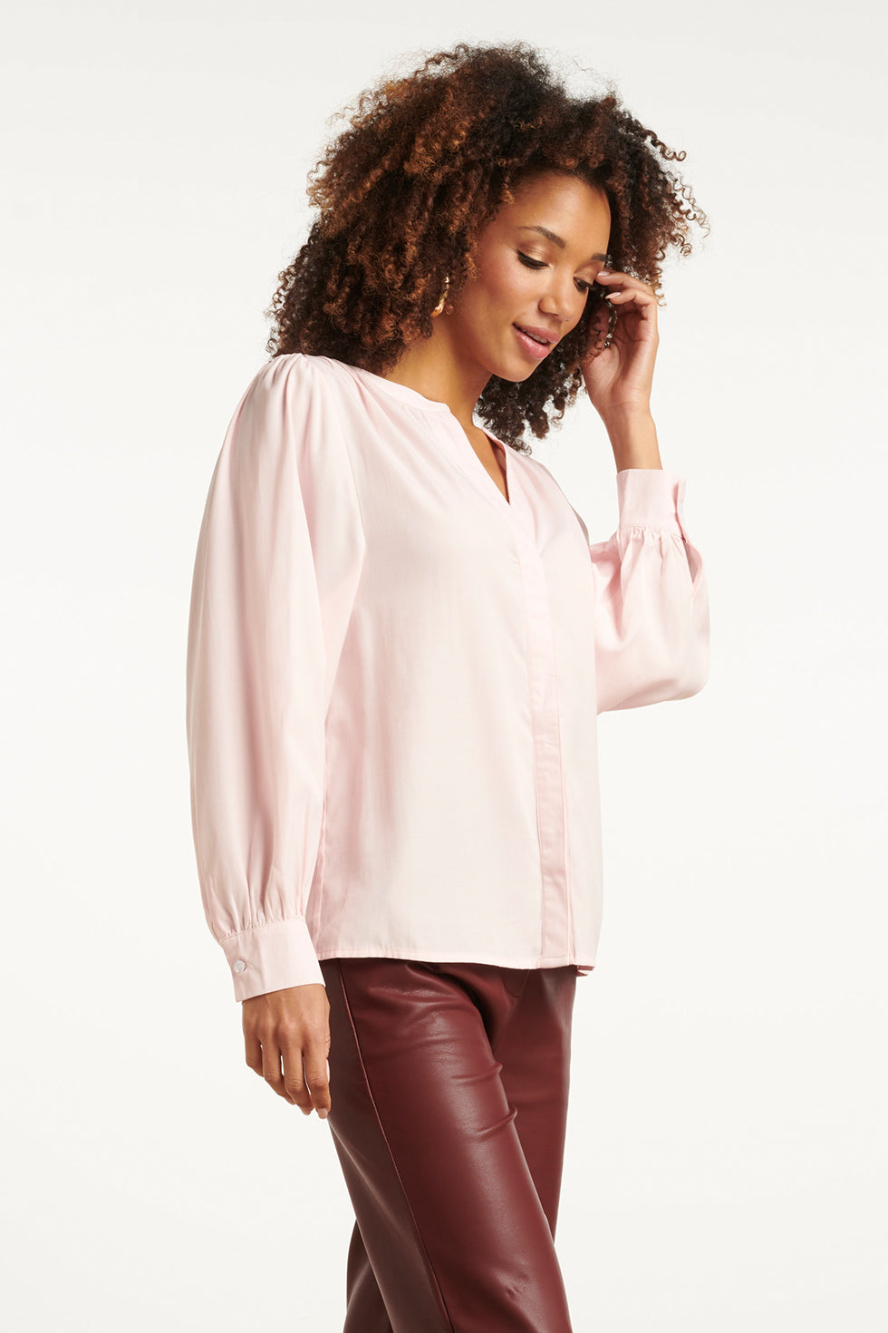 25611 Smashed Lemon Dameslosvallende Korte Top | Baby Pink