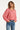 25623 Damesblouse Met Hartjesmotief Lange Pofmouwen | Cerise