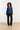 25624 Smashed Lemon Dames3d Bloemenprint Top met V Hals | Navy
