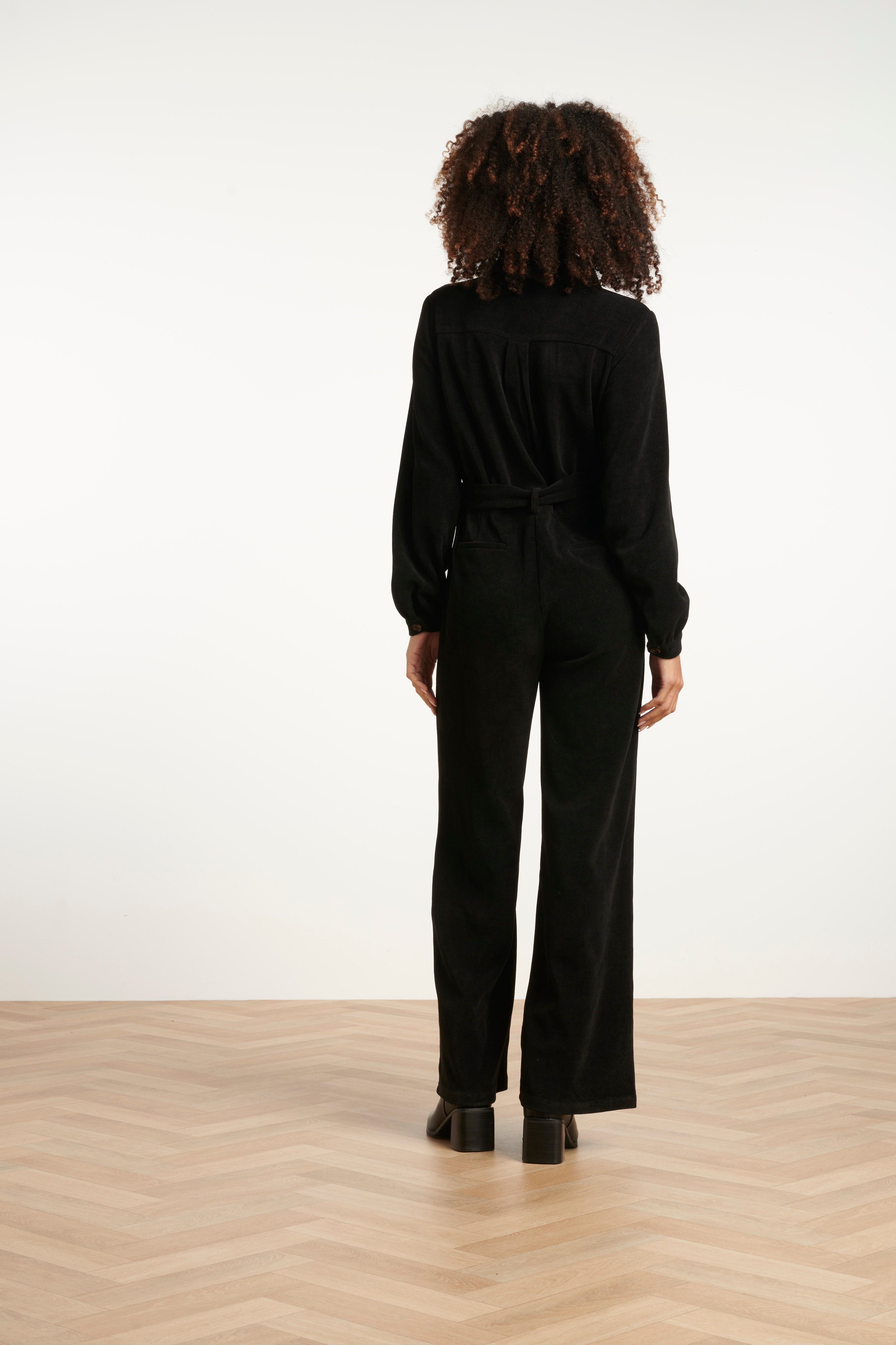 25627 Corduroy Jumpsuit | Black