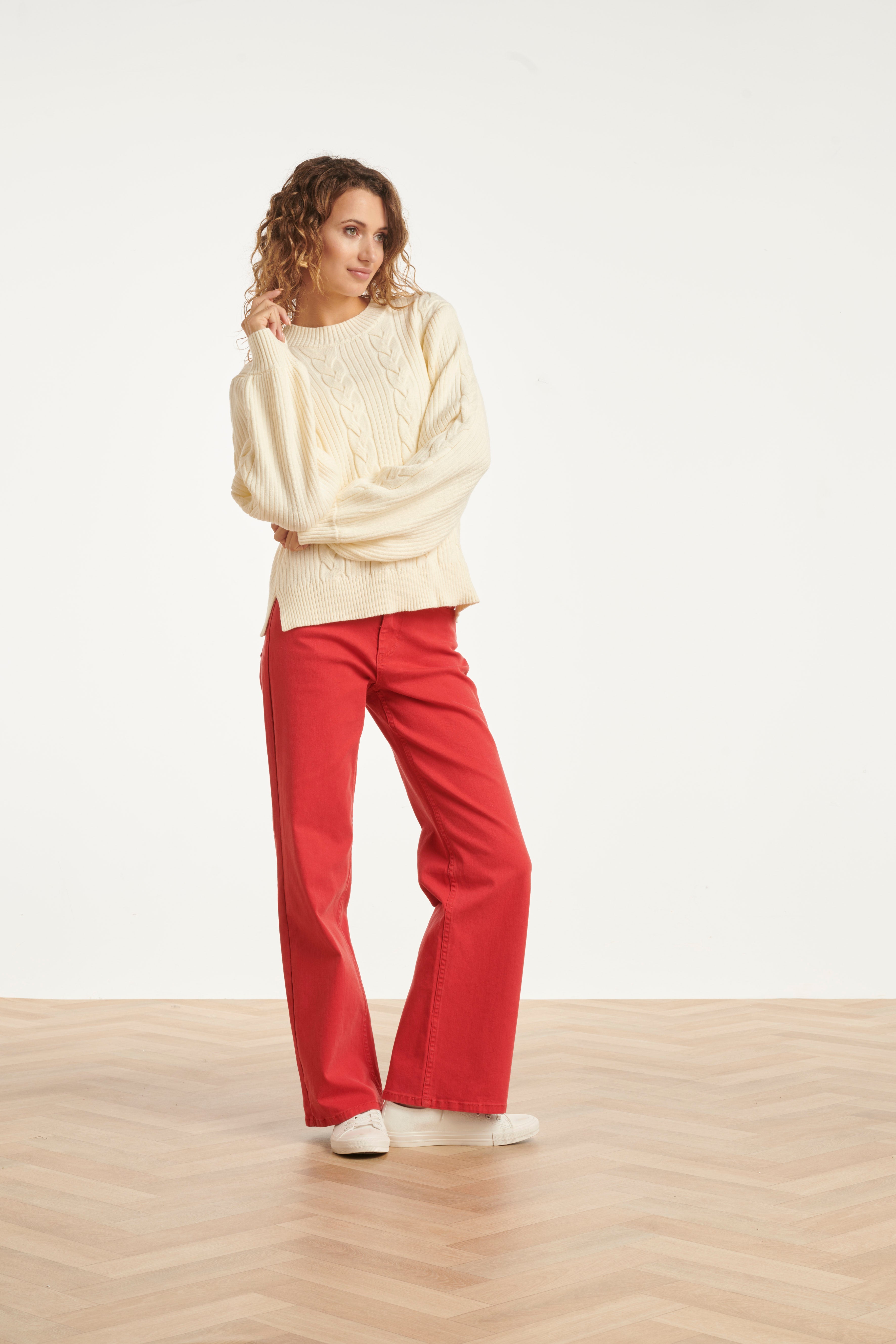 25630 Smashed Lemon Wide Leg Jeans | Red