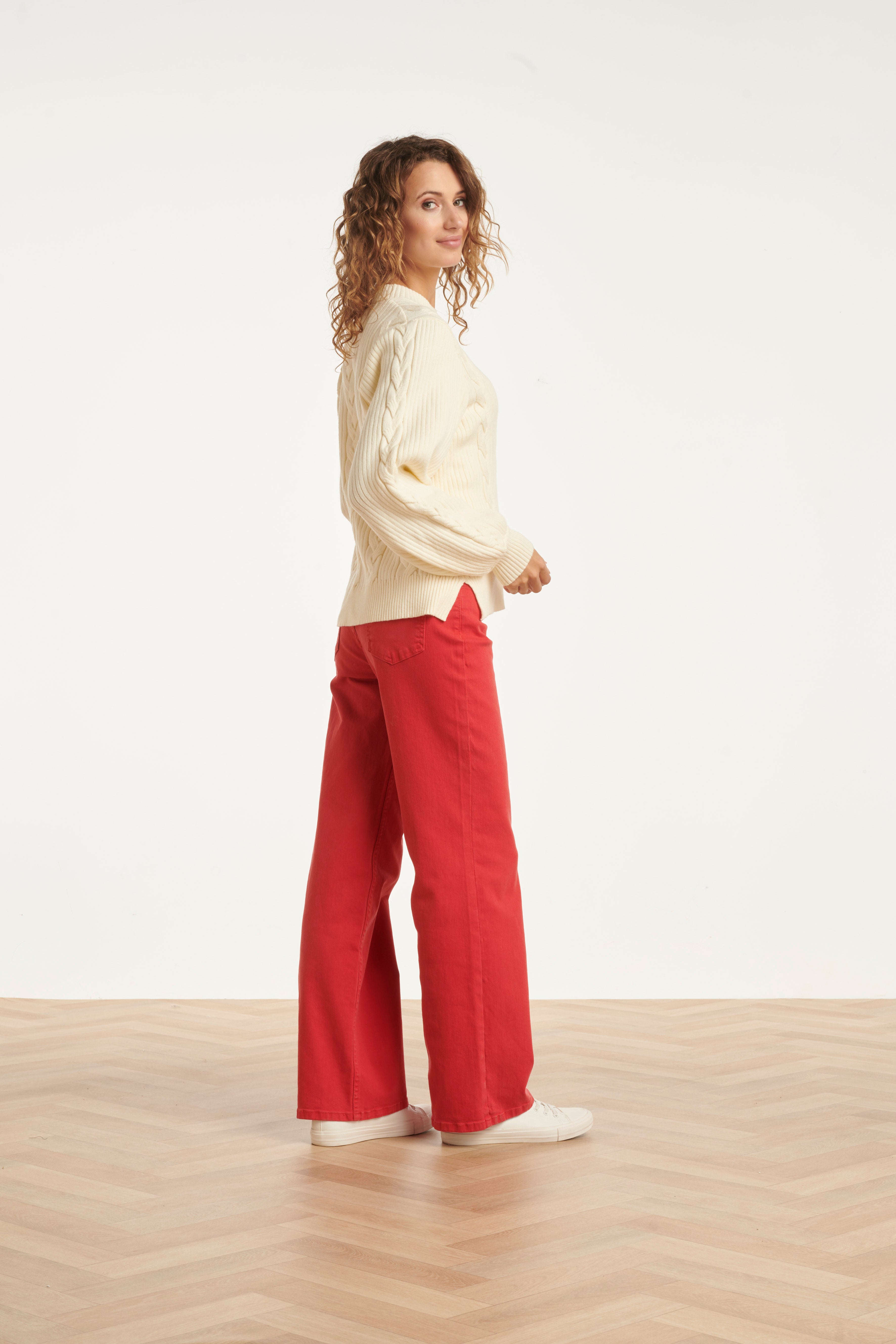 25630 Smashed Lemon Wide Leg Jeans | Red