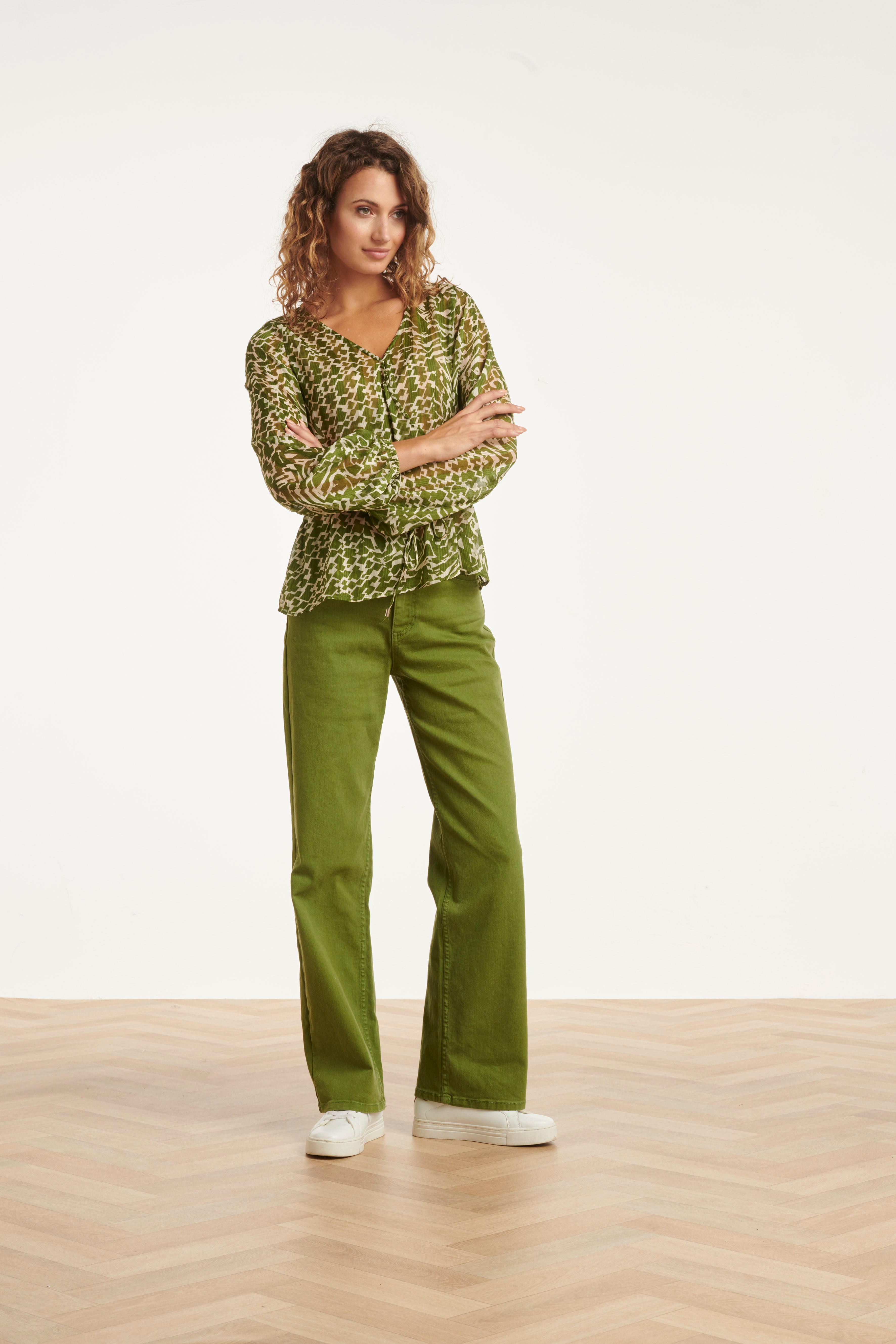 25630 Smashed Lemon Wide Leg Jeans | Army