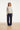 25636 Smashed Lemon Damesstretch Charcoal Broek met Wijde Pijpen | Navy