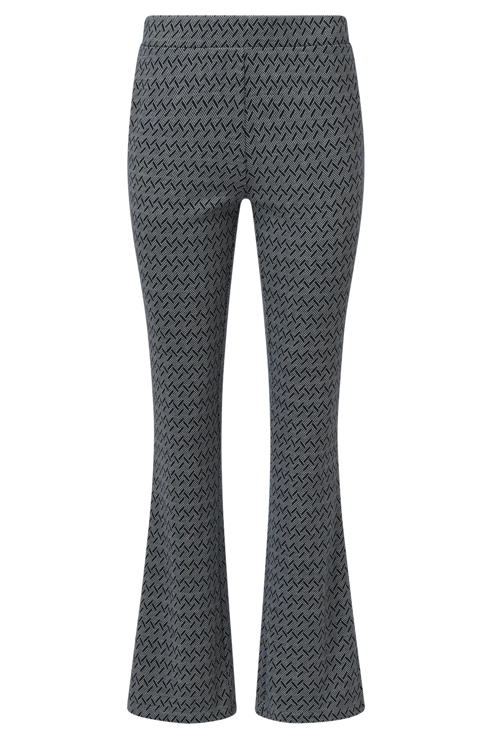 25640 Navy en Witte Geometrische Broek | Black White