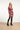 25682 Damesgetailleerd Zig Zag Geprint Jurk | Red - Pink