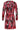25682 Smashed Lemon Damesgetailleerd Zig Zag Geprint Jurk | Red - Pink