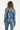 25683 Damesgetailleerd Zig Zag Geprint Top | Light Blue - Grey