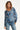 25683 Smashed Lemon Damesgetailleerd Zig Zag Geprint Top | Light Blue - Grey
