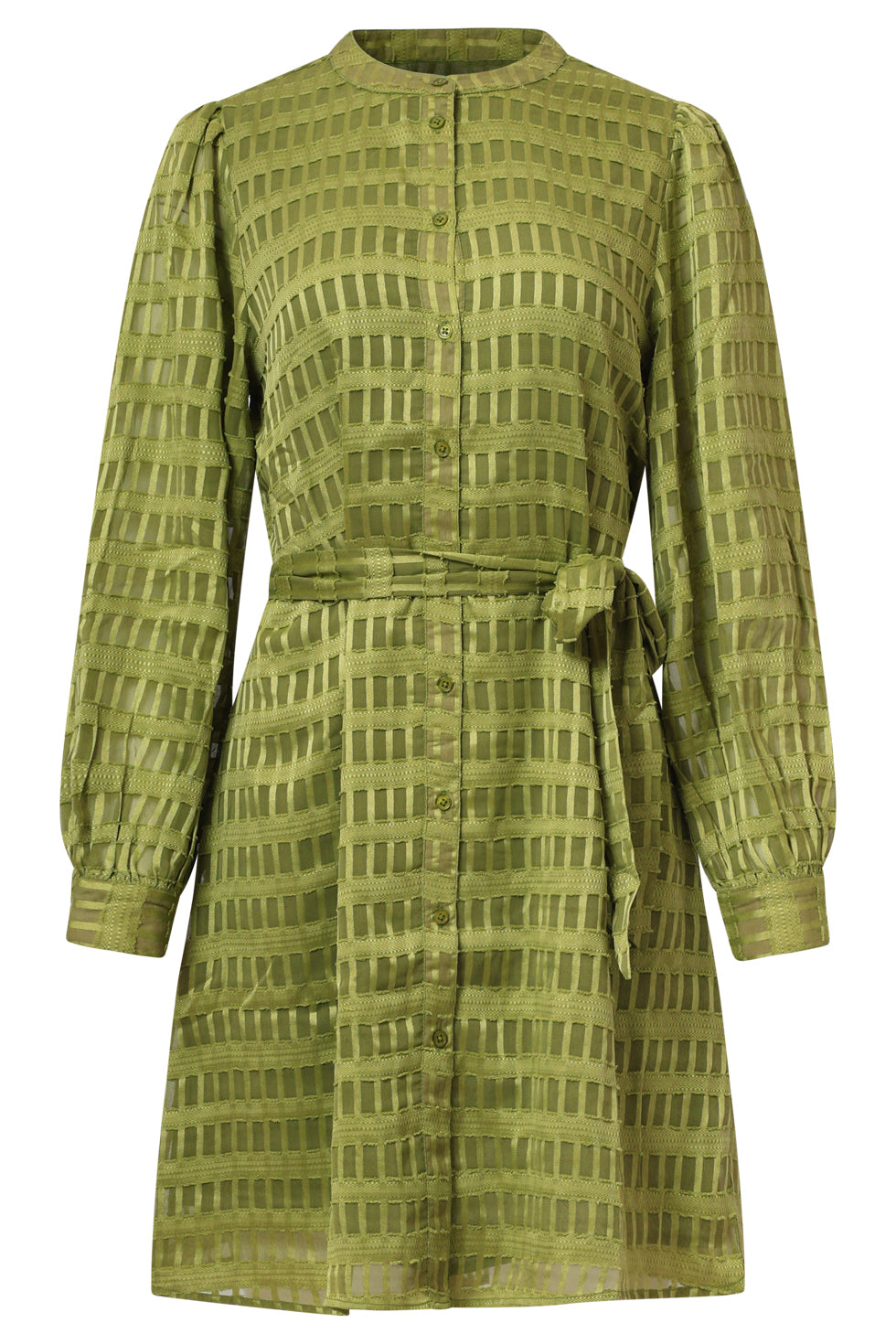 25698 Dameskorte Jurk Met Structuur | Army