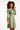 25726 Army en Off-white Blad Geprint Jurk in Stretchstof | Army - Off White