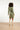 25726 Army en Off-white Blad Geprint Jurk in Stretchstof | Army - Off White