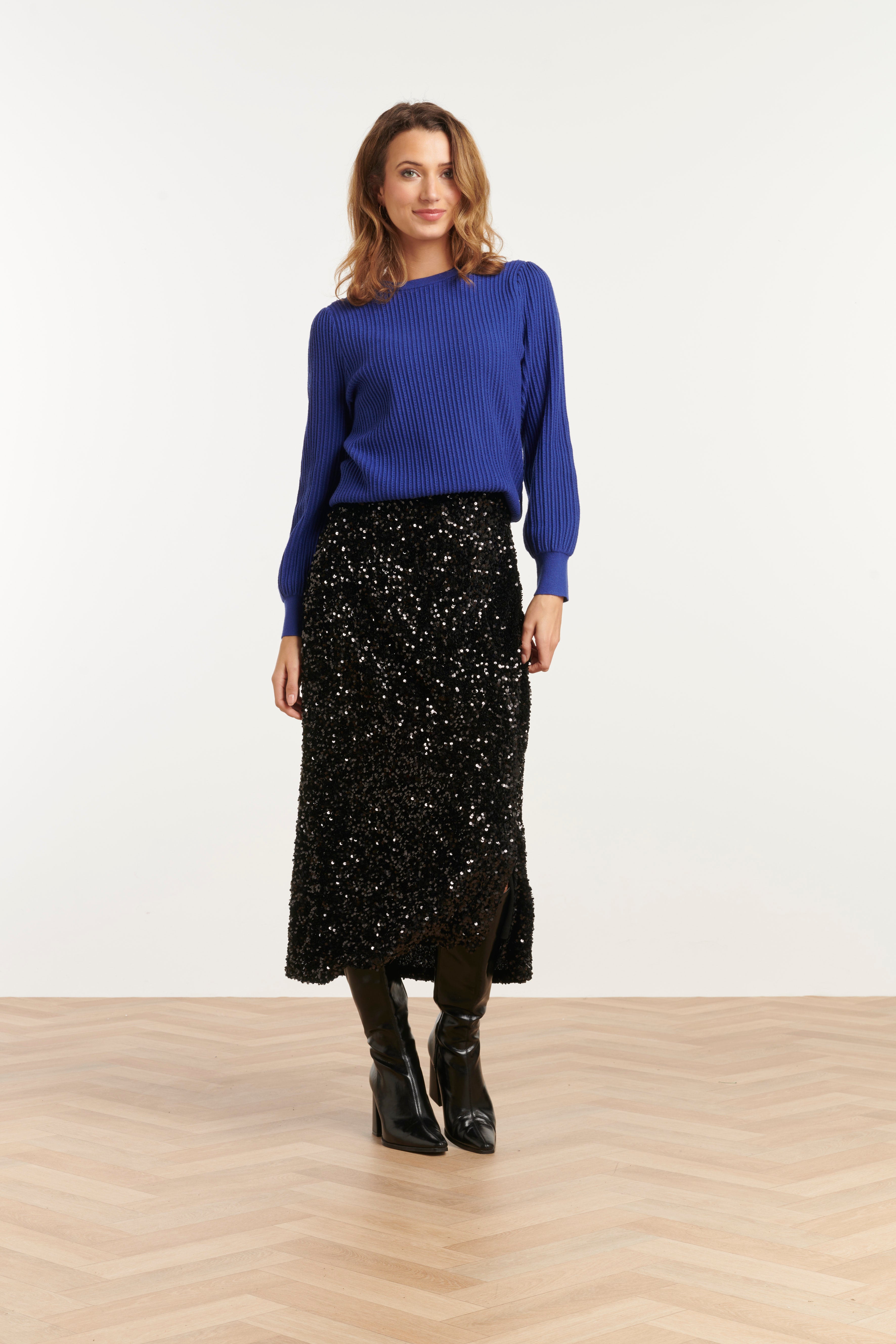 25743 – Gebreide Top Met Structuur | Navy