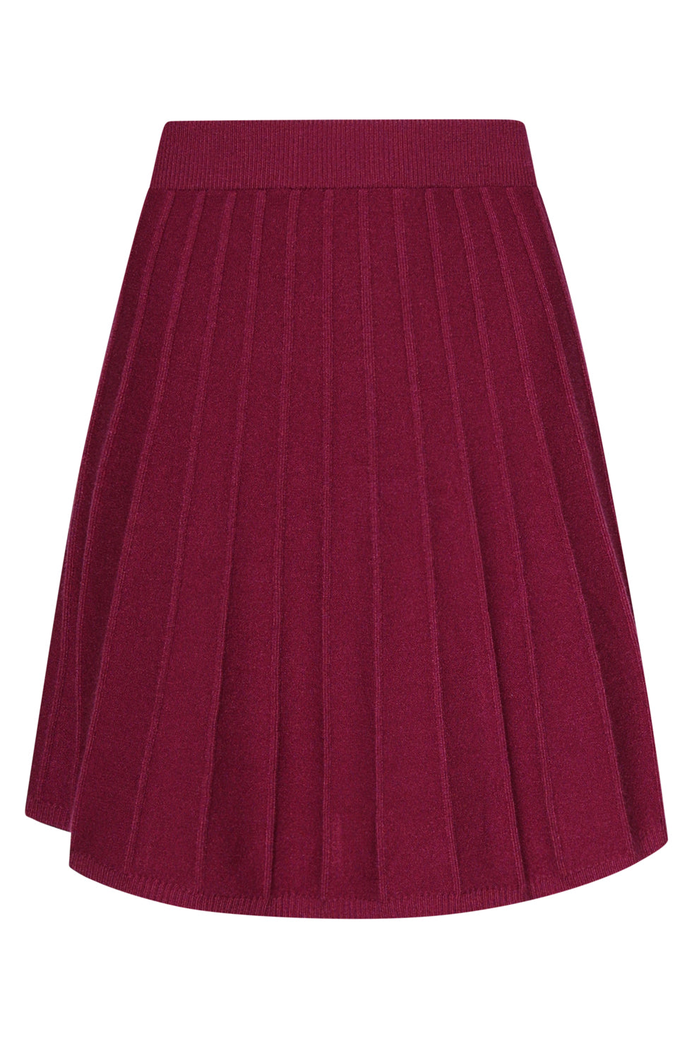 25744 – Gebreide Rok Met Plissé-Effect | Aubergine