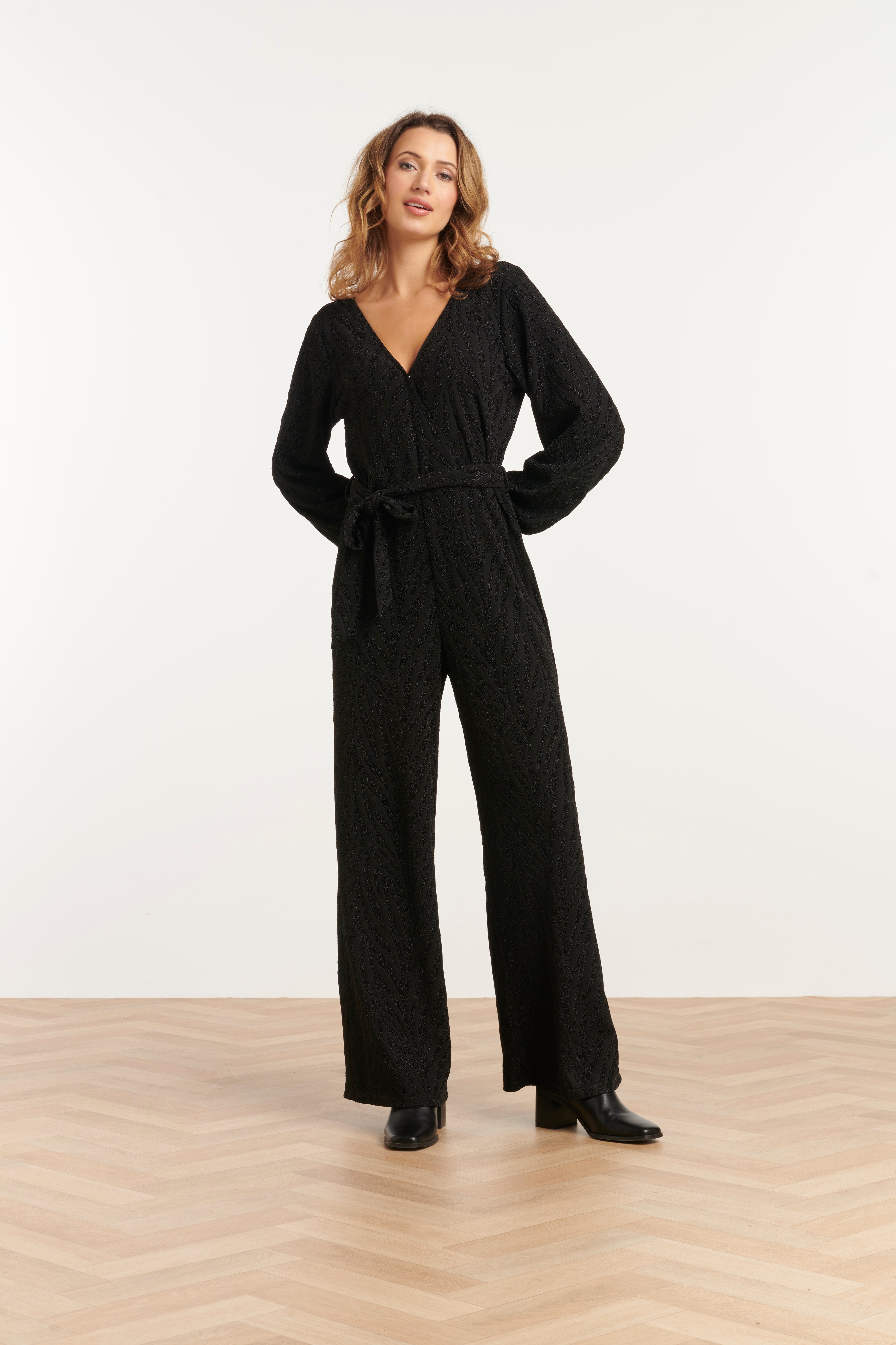 25757 – Smashed Lemon Jumpsuit met tailleaccent | Black