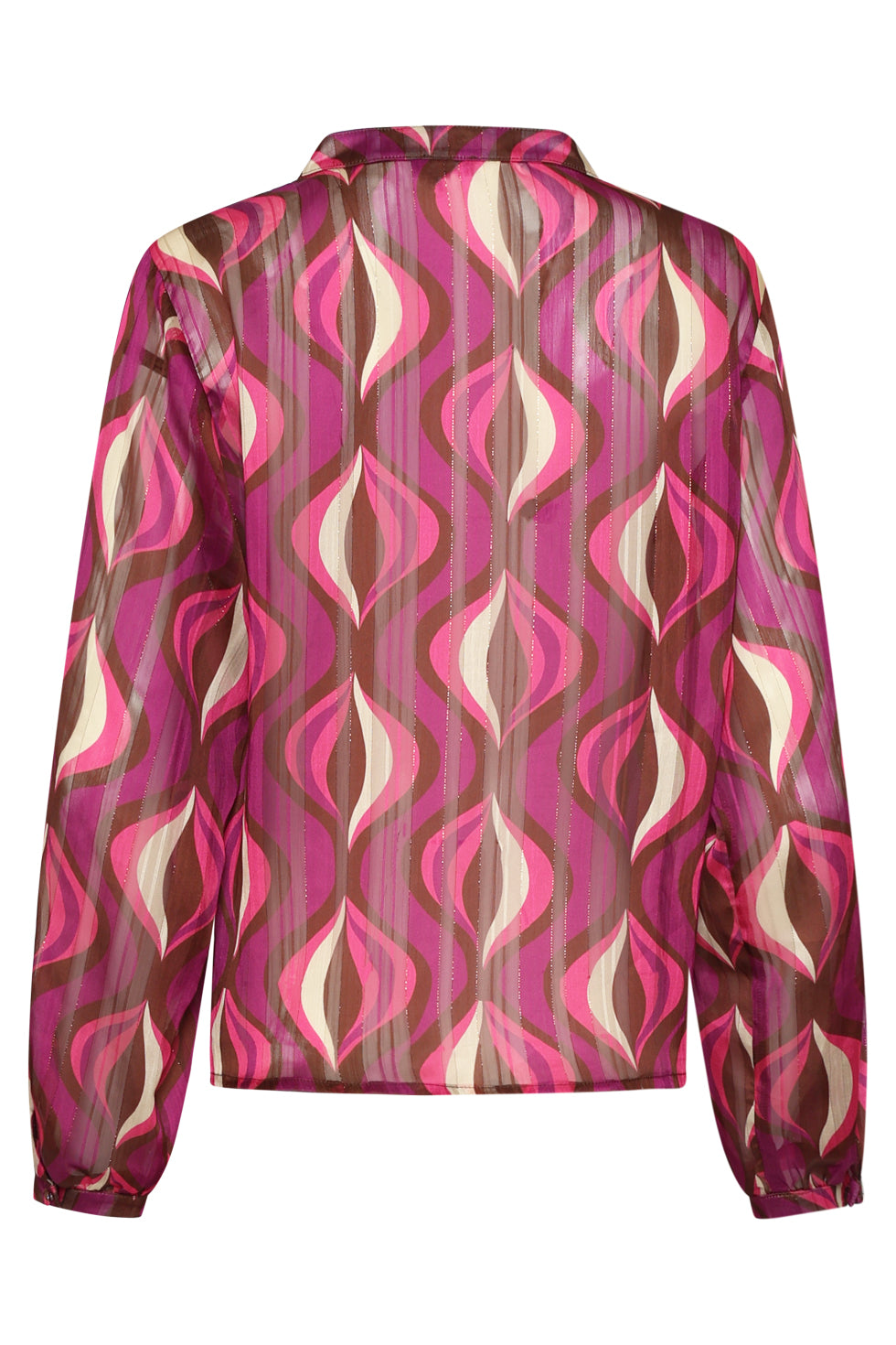 25774 – Smashed Lemon Chiffon blouse met lurex draad | Aubergine - Muticolour