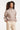 Off-White en Taupe Gestreept Kort Bomberjack met Hoge Kraag | Taupe