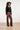 Rechte Pantalon van Faux Leather | Brown