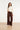Wijde pantalon met paillettenbies en strikkoord | Brown