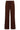 Wijde pantalon met paillettenbies en strikkoord | Brown