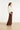 Wijde pantalon met paillettenbies en strikkoord | Brown