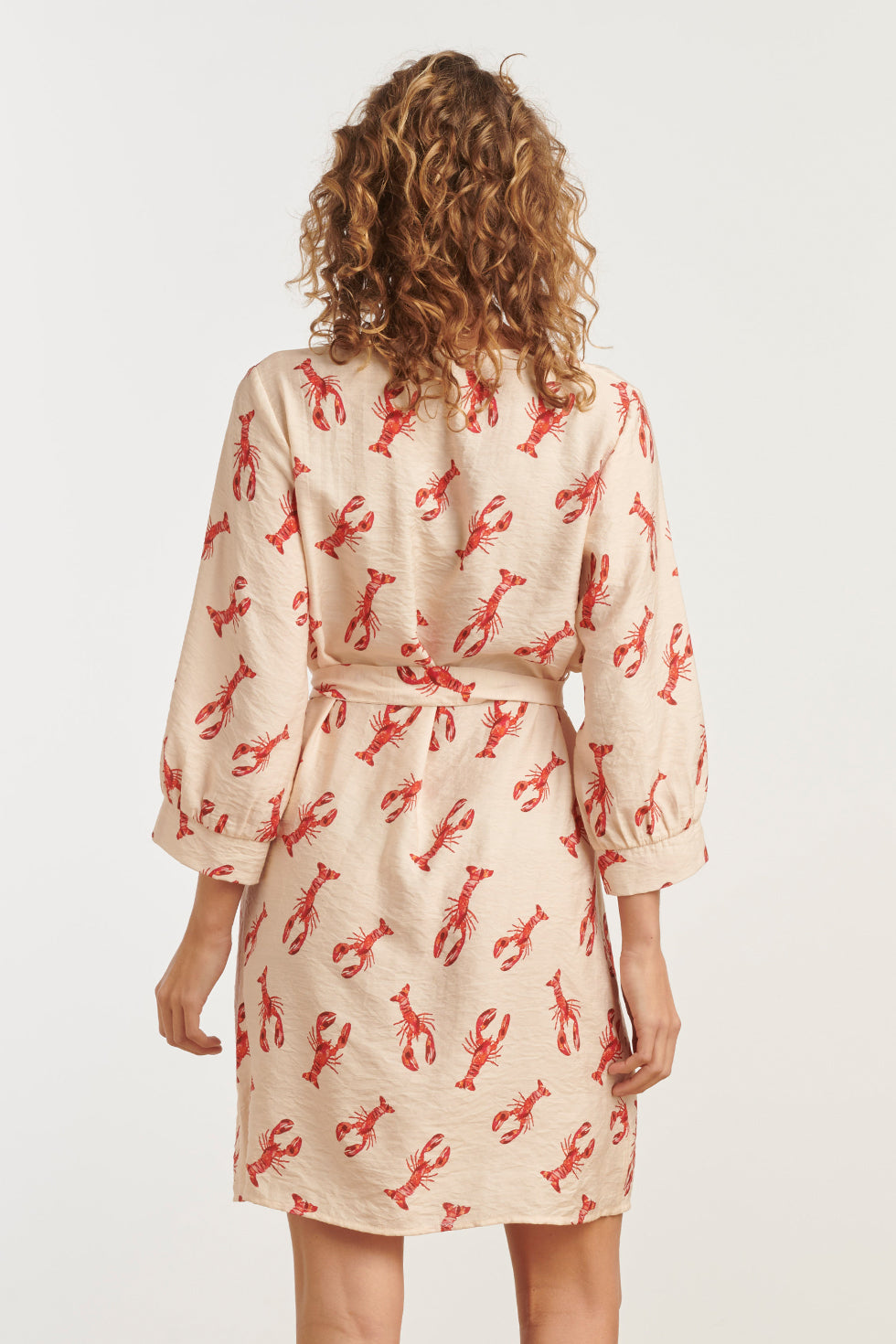 35099, Jurken | Off White - Red
