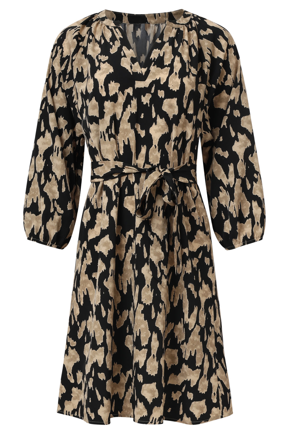 35119, Jurken | Sand-Black