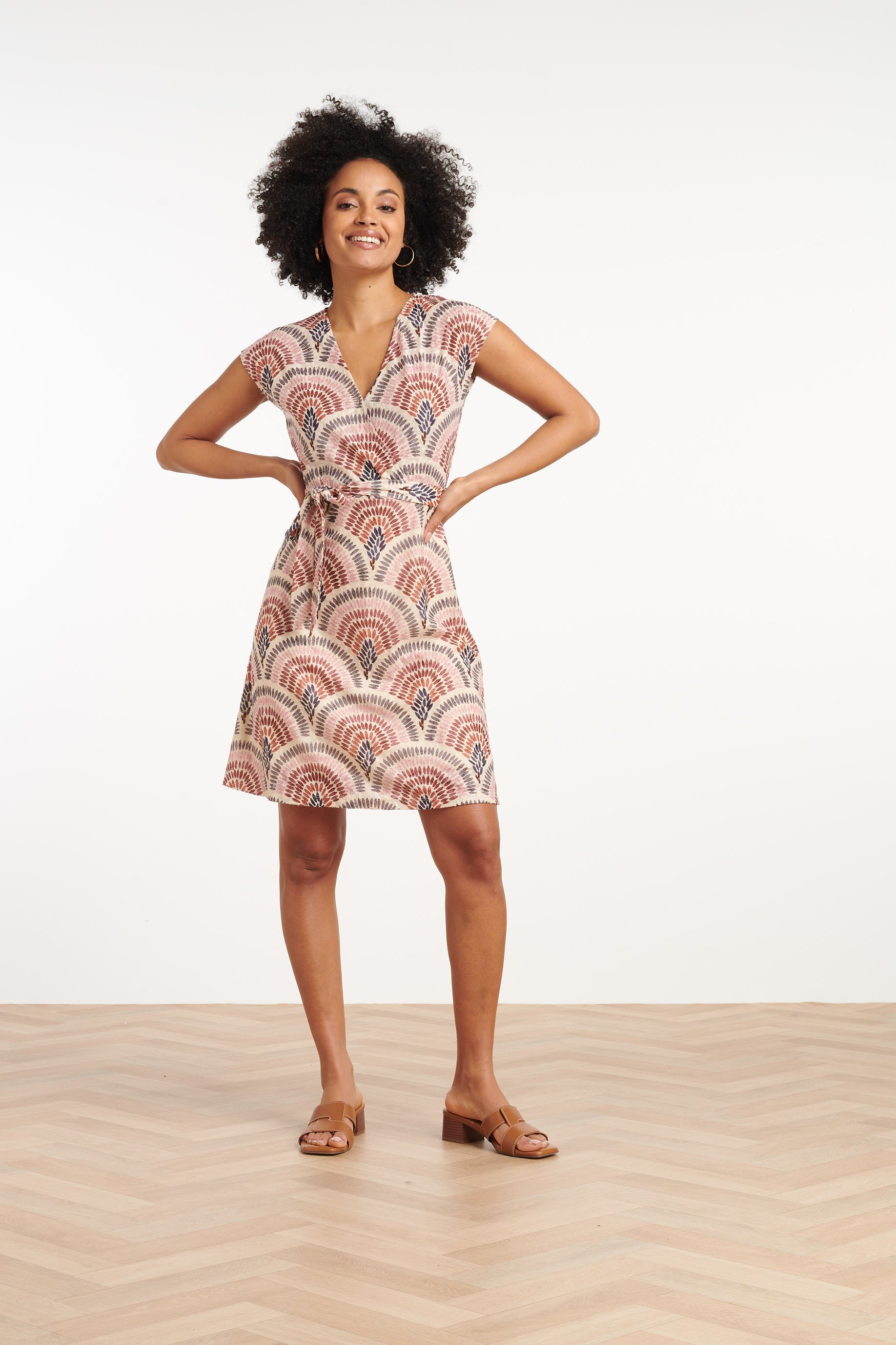 35128, Jurken | Off White - Muticolour