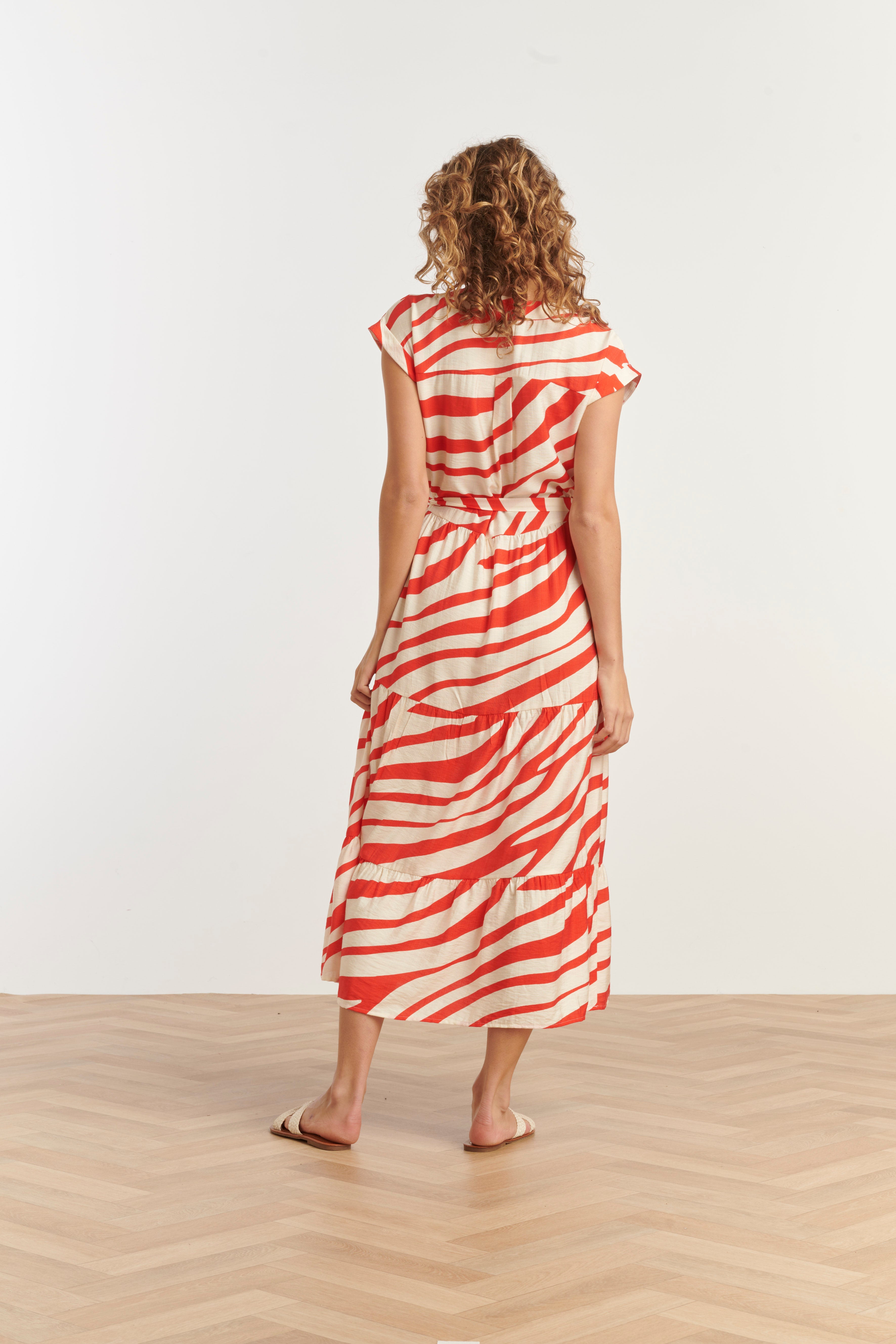 35155, Jurken | Sand-Red