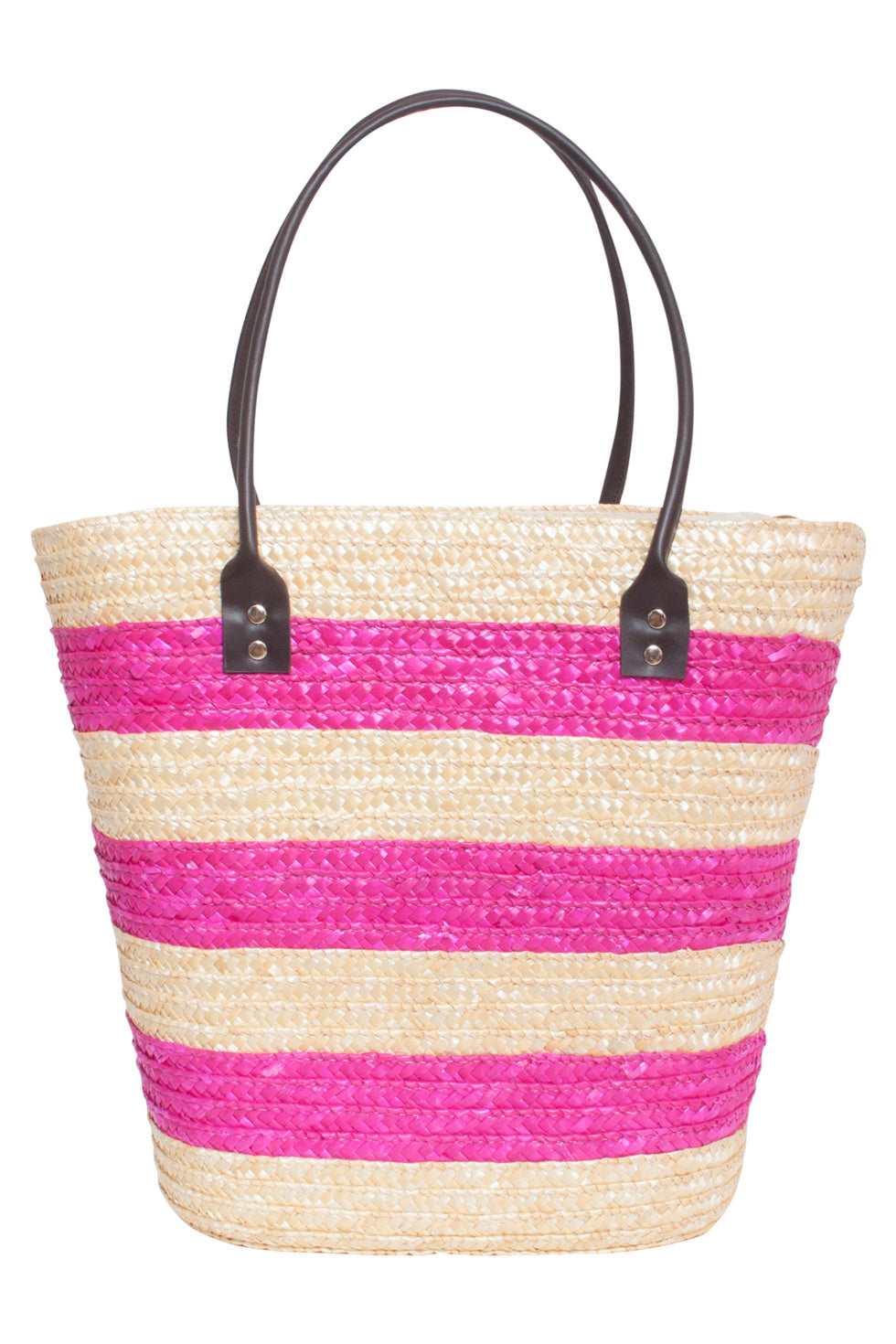 52000 Gestreepte Zomerse Tas | Fuchsia-Sand
