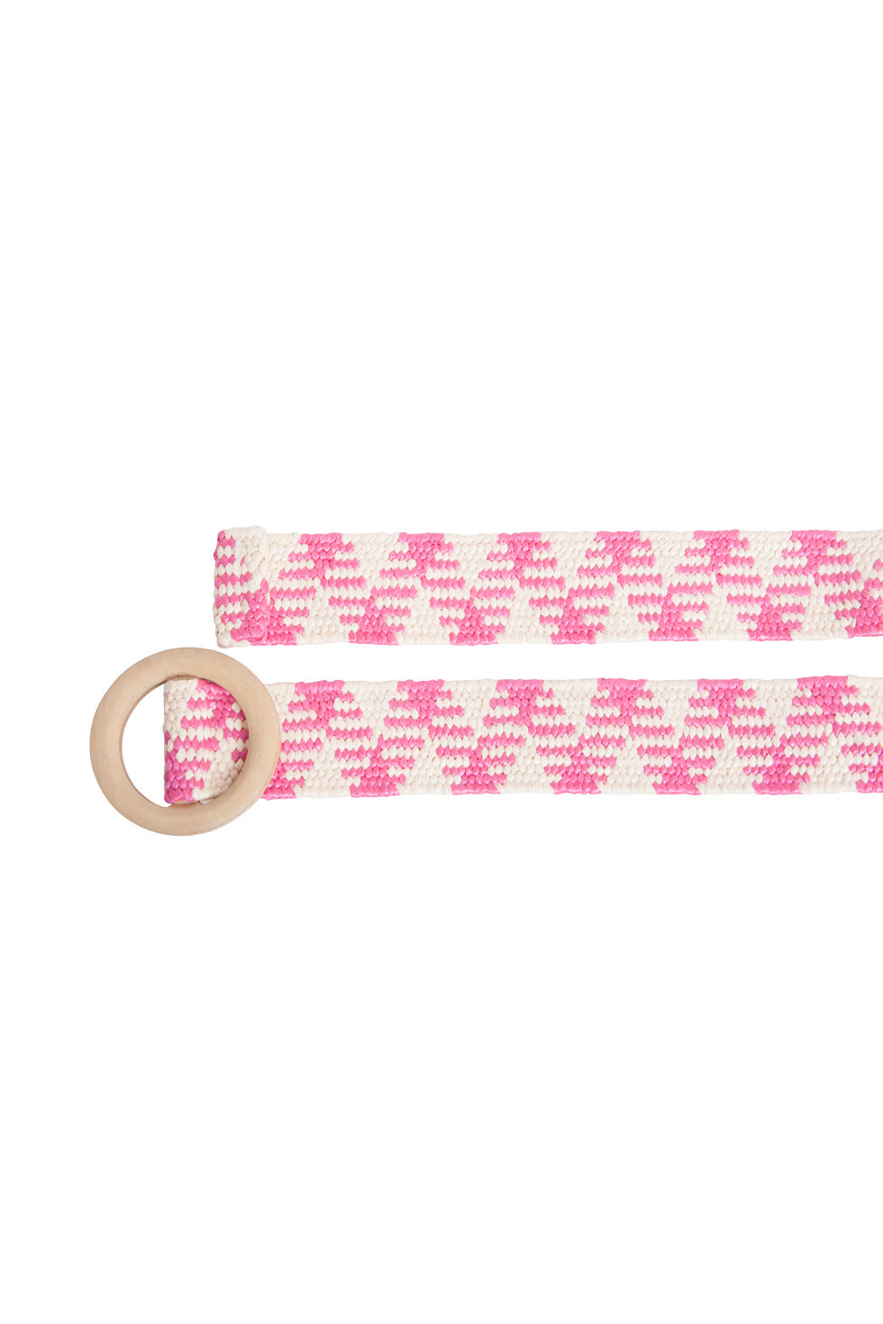 52001 Grafische Stretch Riembleek | Fuchsia-Beige