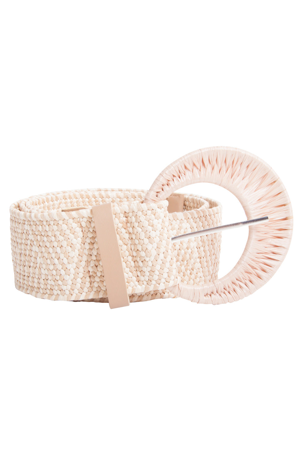 52005 Licht Stretch Riem Met Geometrisch Ontwerp | Sand-Beige