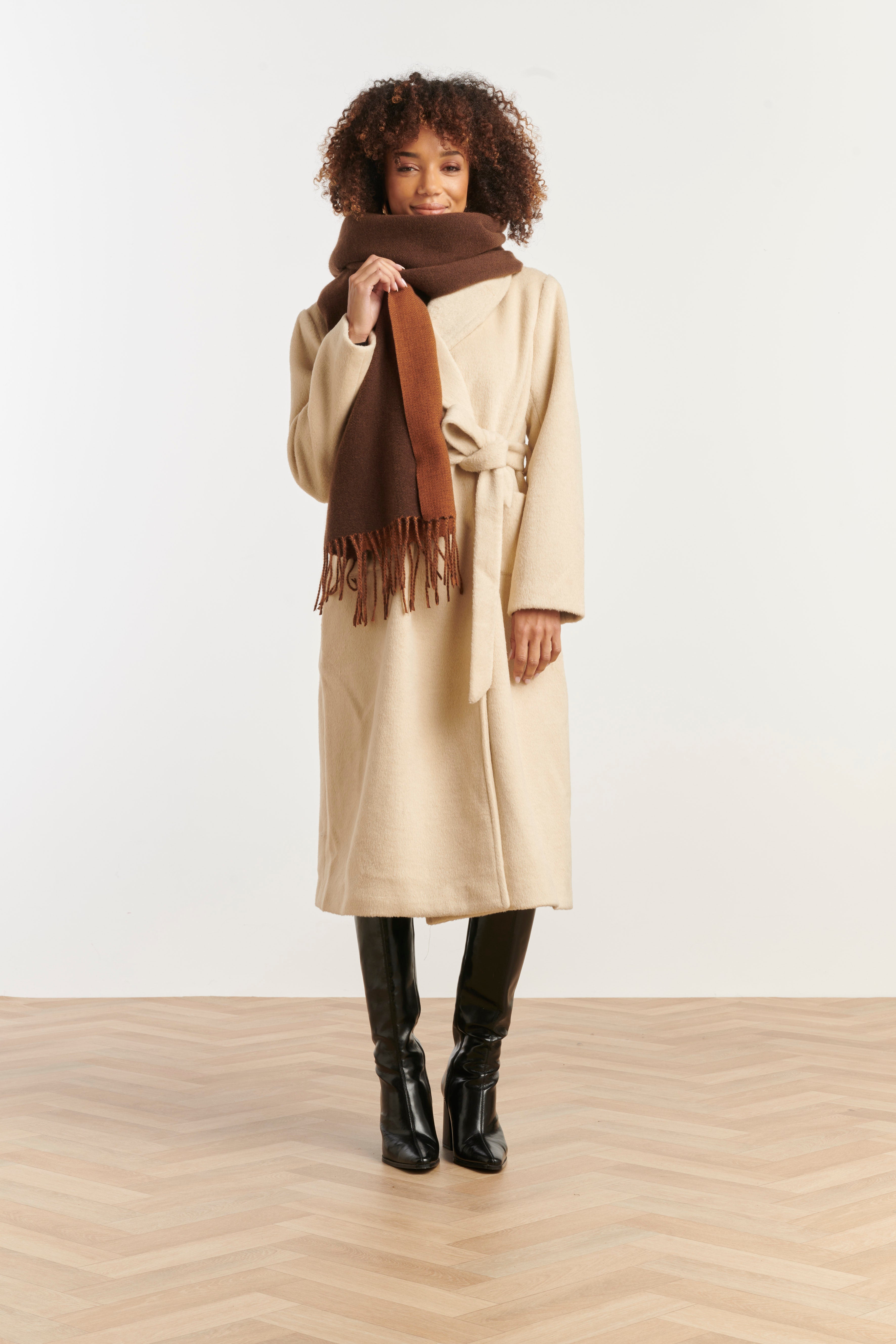 55310 Cobalt Wintersjaal | Cognac - Brown